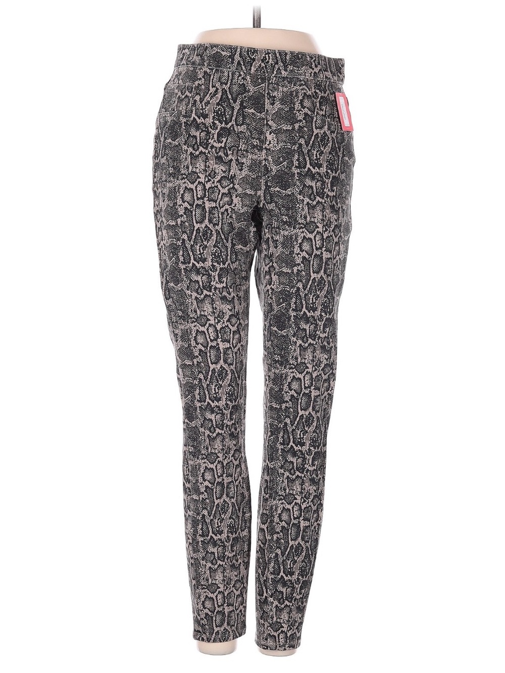 SPANX Snake-Pattern Skinny Pants - Black & Gray